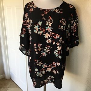 Bobeau Top Ruffle Sleeve S